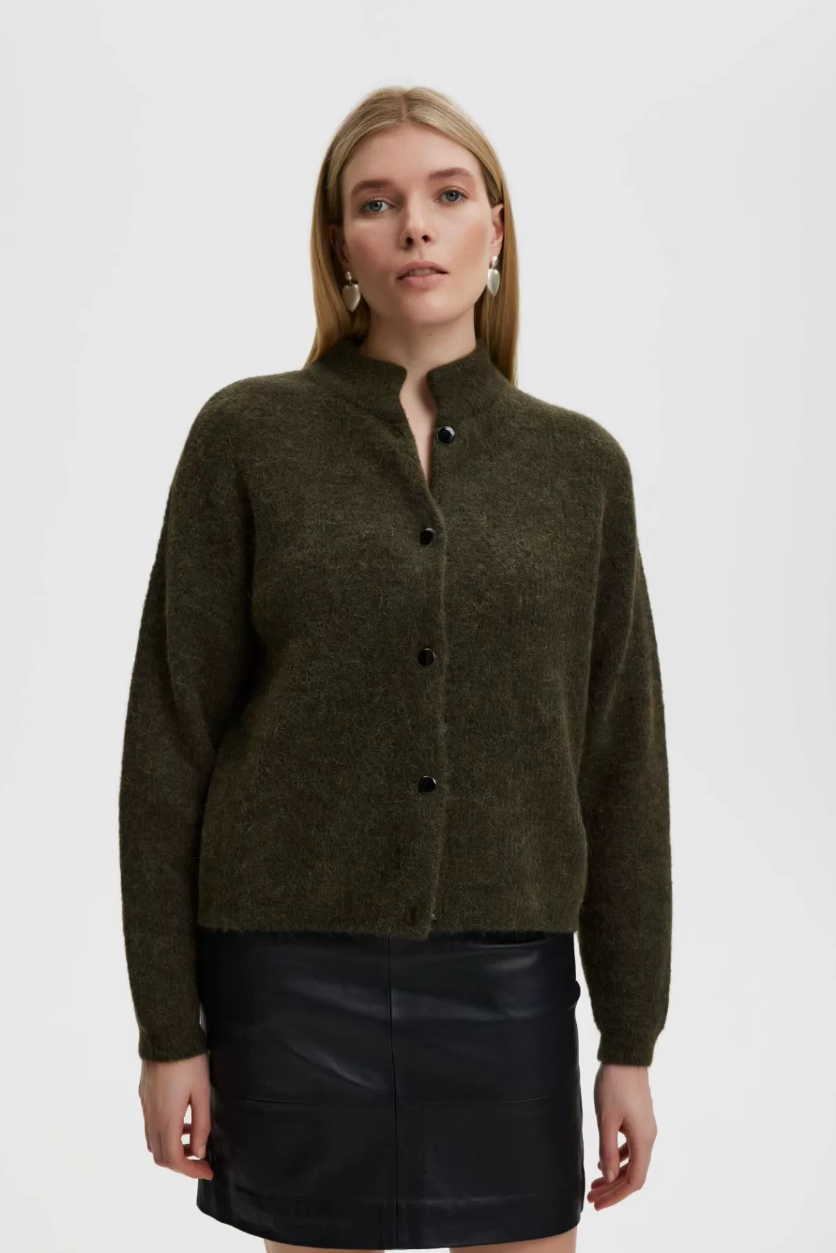 Discount Gestuz Alphagz Cardigan Dark Olive Melange