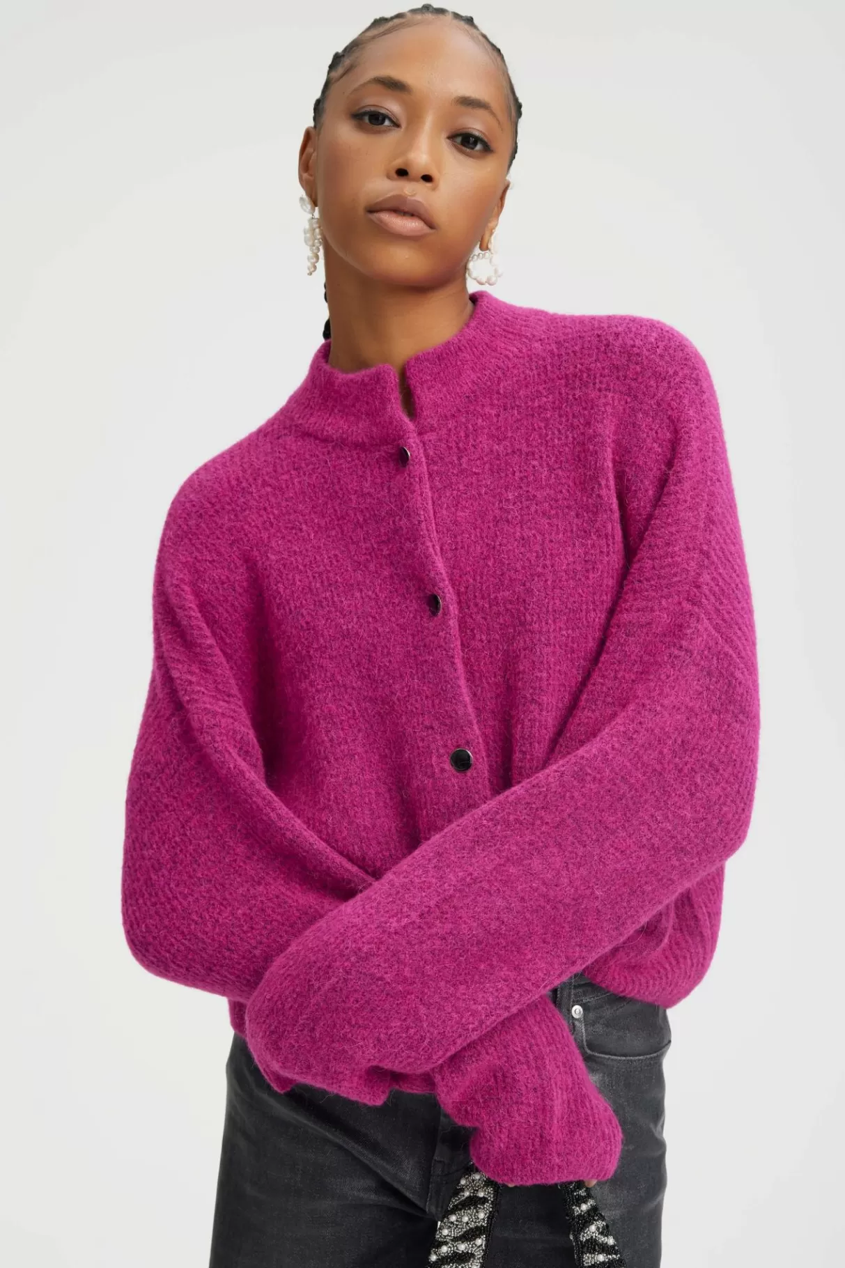 Fashion Gestuz Alphagz Cardigan Intense Pink