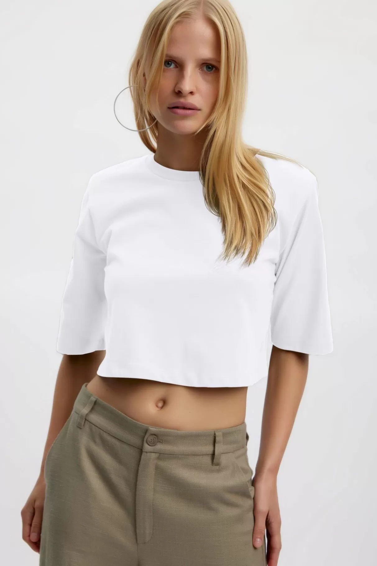 New Gestuz Jorygz Cropped T-Shirt Bright White