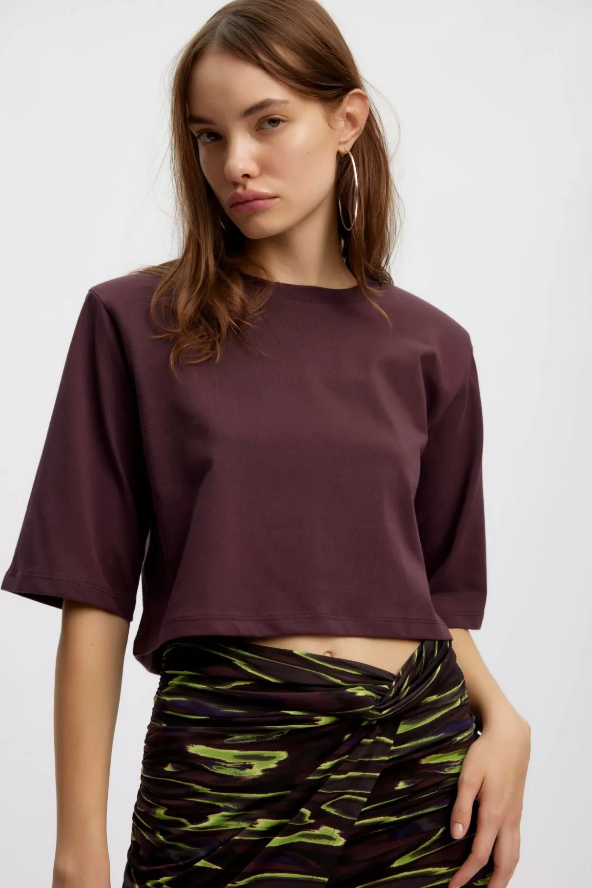 Best Sale Gestuz Jorygz Cropped T-Shirt Fudge