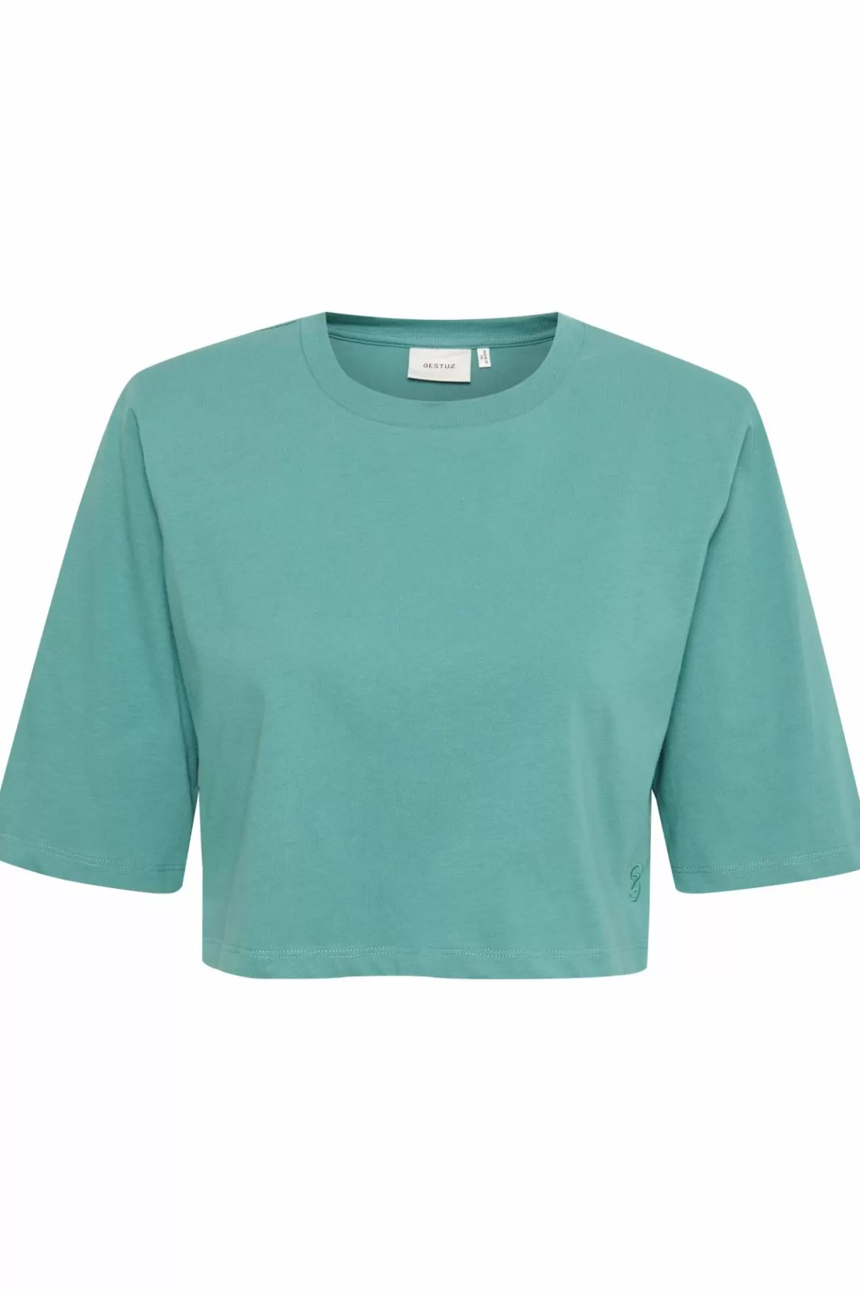 Sale Gestuz Jorygz Cropped T-Shirt Teal