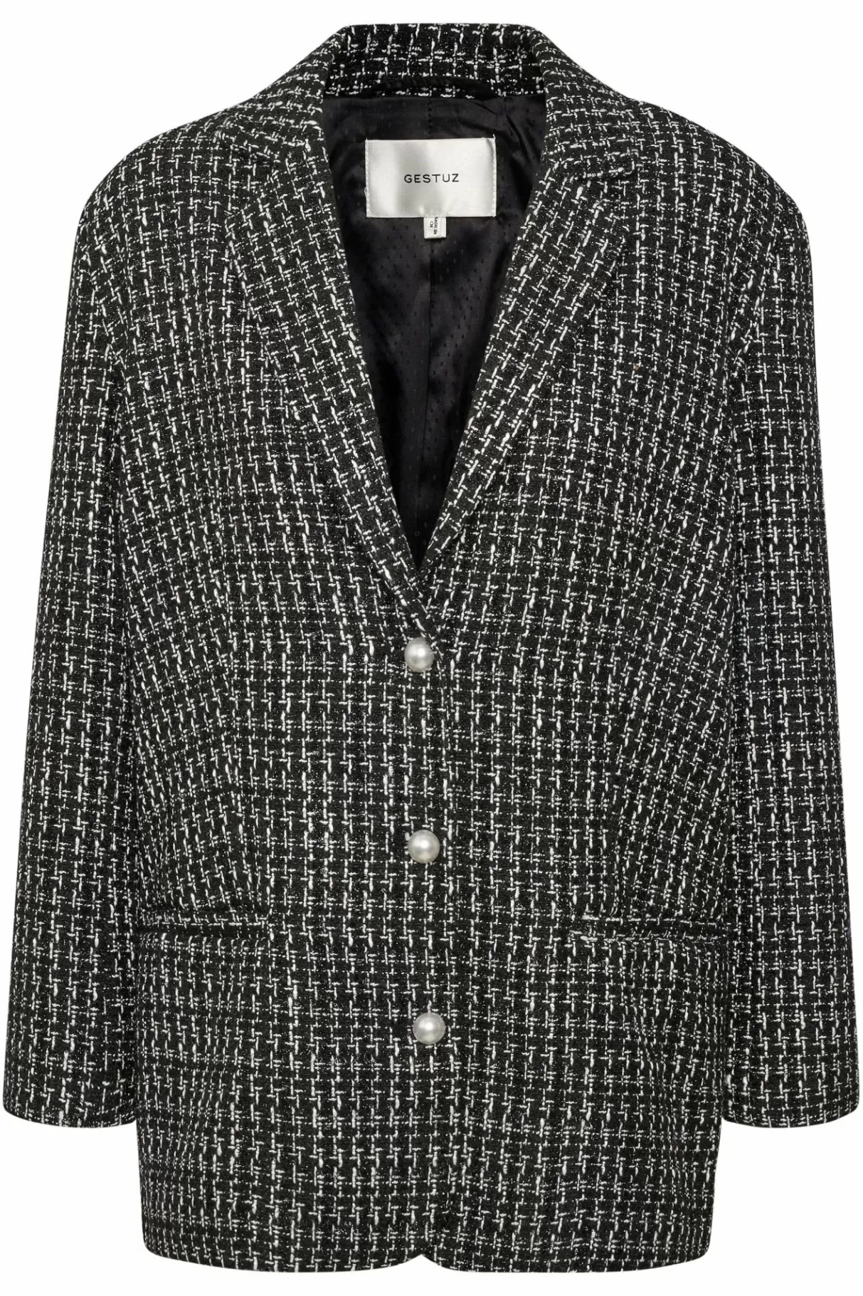 Shop Gestuz Kantagz Blazer Black/White Boucle