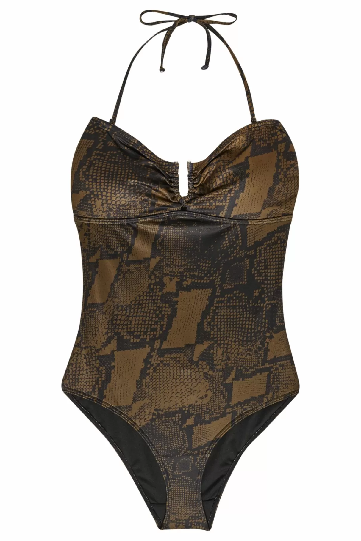 New Gestuz Kellygz Badedragt Brown Snake Print