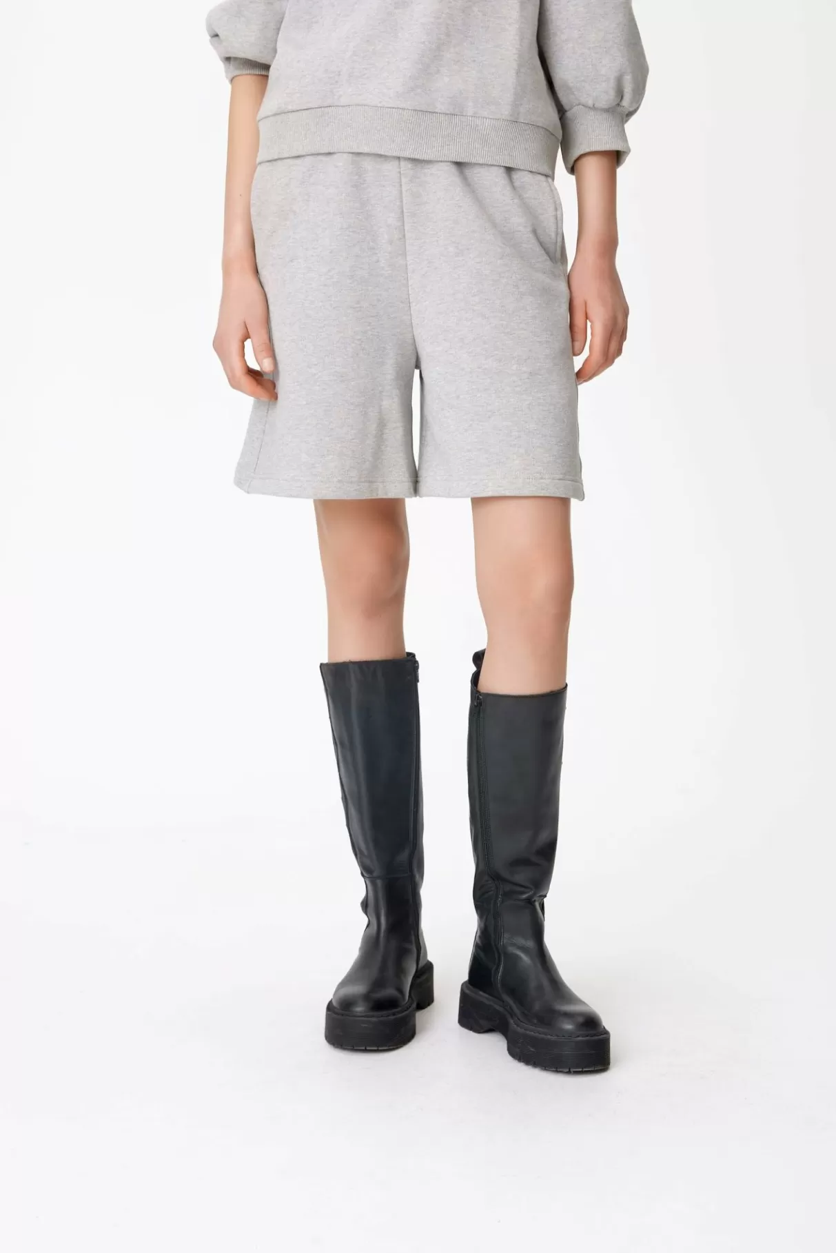 Clearance Gestuz Nankitagz Hw Shorts Light Grey Melange