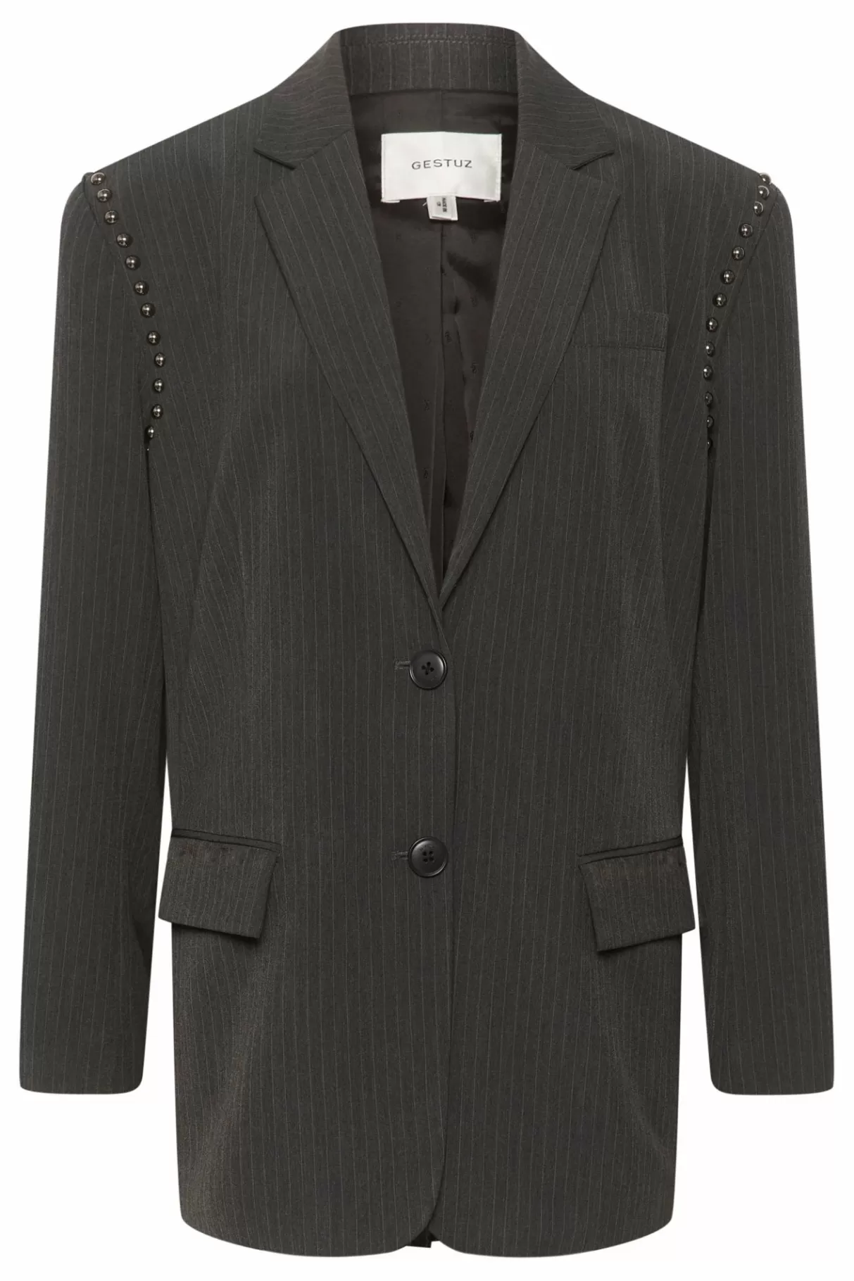 Sale Gestuz Palinagz Blazer Dark Grey Pinstripe